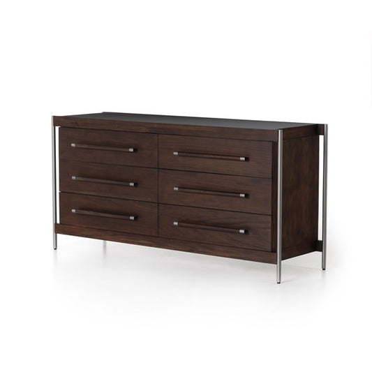 Jordan 6 Drawer Dresser-Warm Brown