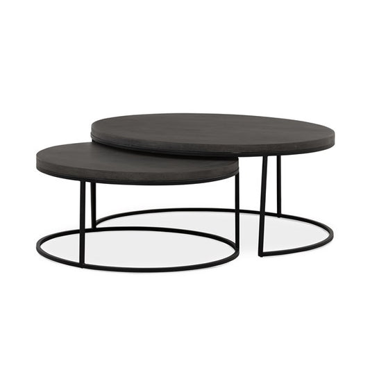 Lavastone Nesting Coffee Tables-Black