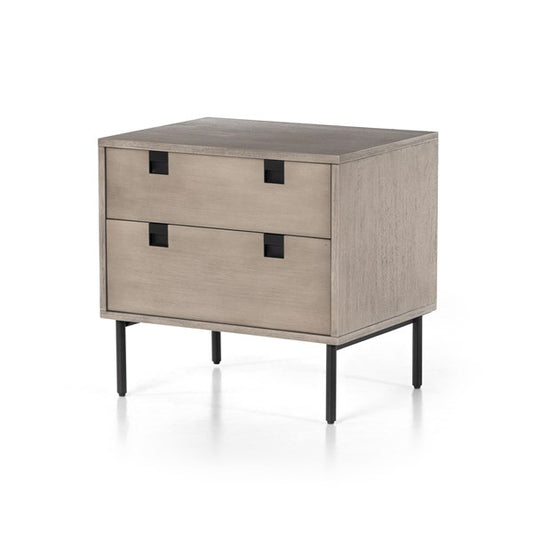 Carly 2 Drawer Nightstand-Grey Wash Vene