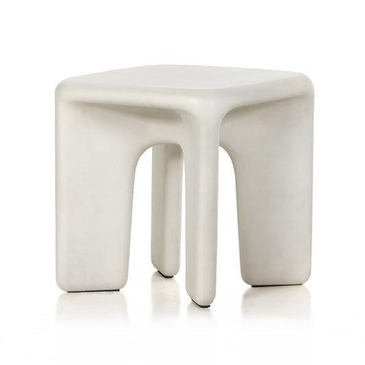 Dante End Table-White Concrete