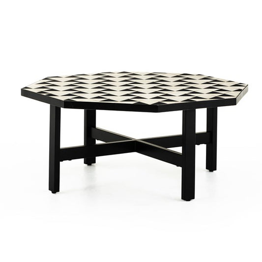 Troy Outdoor Coffee Table-Black & White