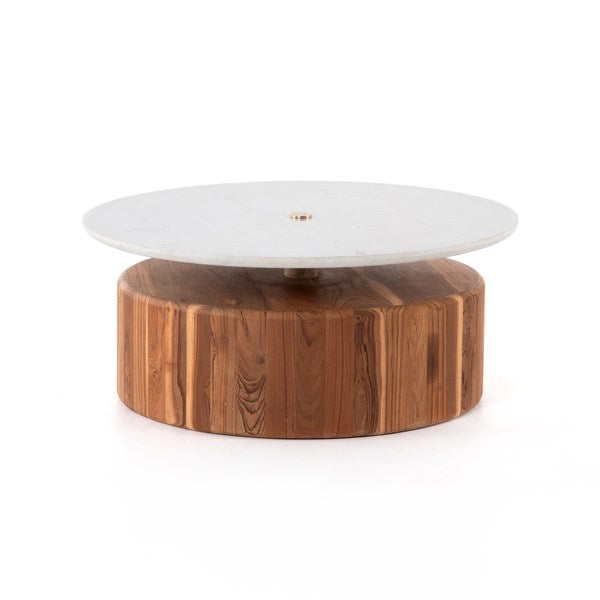 Rondell Coffee Table-Honed White Marble