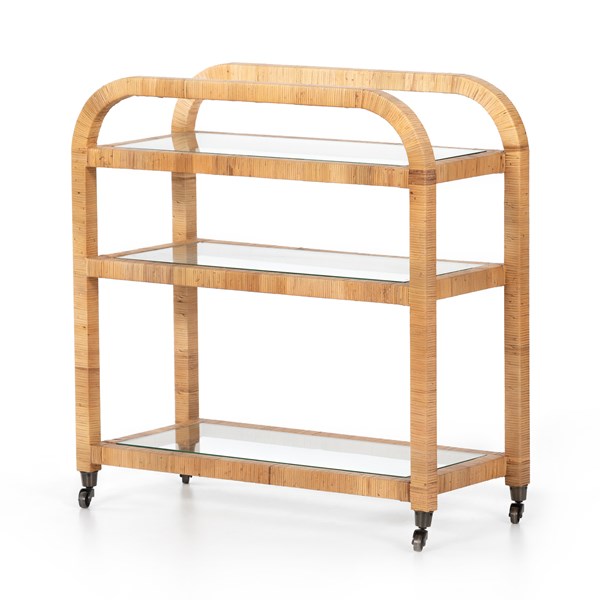 Dory Bar Cart-Honey Rattan