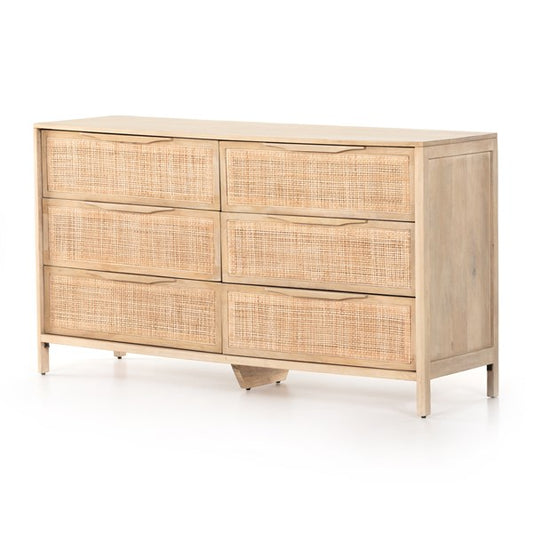 SYDNEY 6 DRAWER DRESSER - NATURAL MANGO