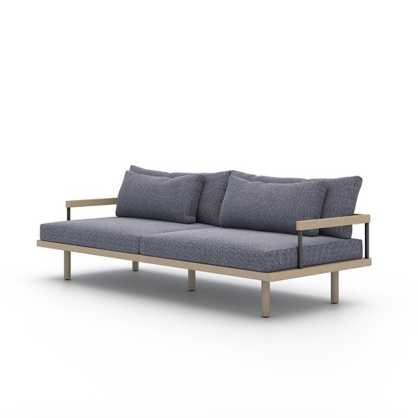 Nelson Outdoor Sofa-95"-Brown/Faye Navy