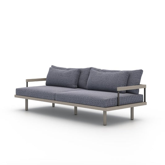 Nelson Outdoor Sofa-95"-Grey/Faye Navy