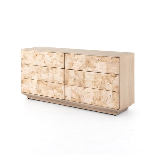 Journey 6 Drawer Dresser-Bleached Burl