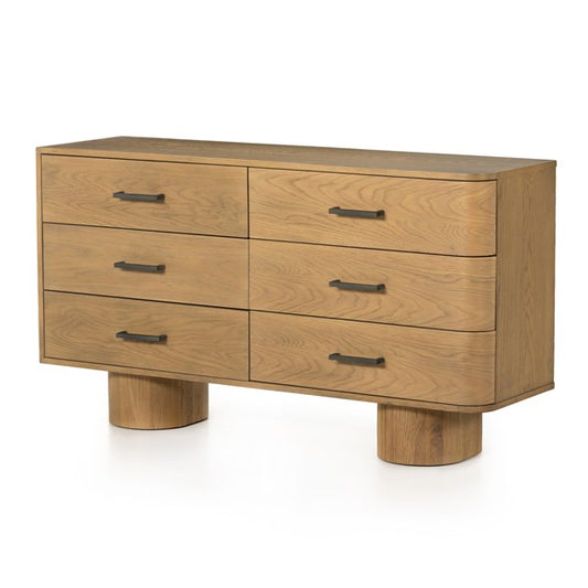 Rafa 6 Drawer Dresser-Burnished Oak