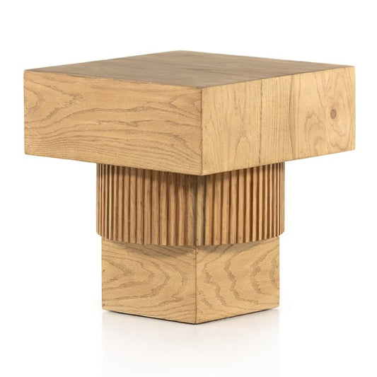 Leland End Table-Honey Oak