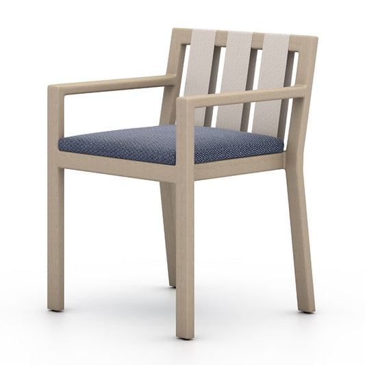 Sonoma Outdoor Dining Armchair-Brwn/Navy