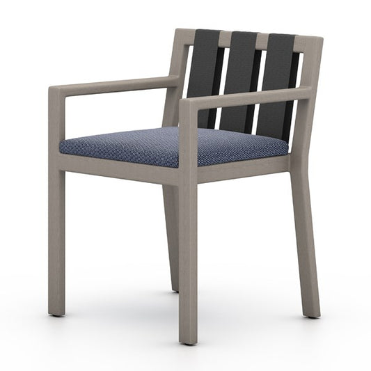 Sonoma Outdoor Dining Armchair-Grey/Navy