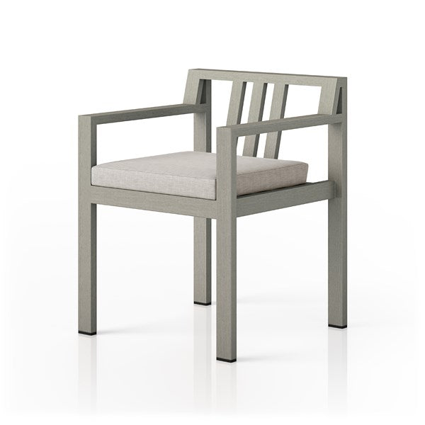 MONTEREY OUTDOOR DINING ARMCHAIR, WEATHERED GREY