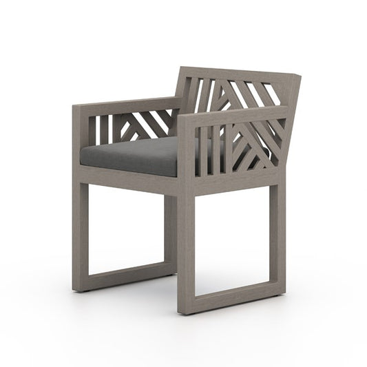 AVALON OUTDOOR DINING ARMCHAIR, WEATHERED GREY