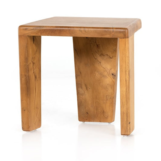 Sansa Outdoor Accent Stool-Natural Teak