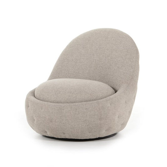 Brielle Swivel Chair-Cobblestone Jute