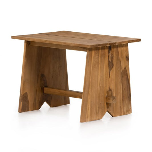 Tillman Outdoor Stool-Natural Teak