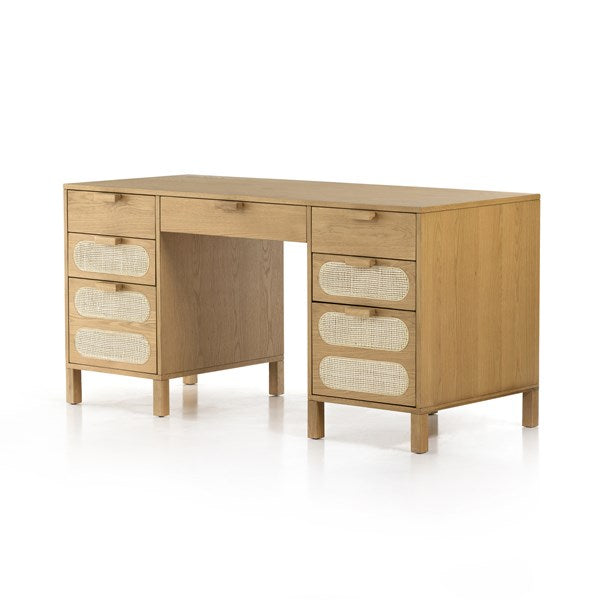 Allegra Executive Desk-Honey Oak Veneer