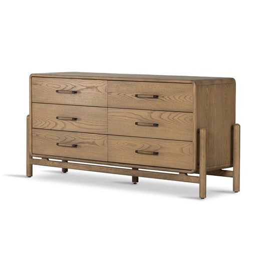 Caroline 6 Drawer Dresser-Smoked Oak