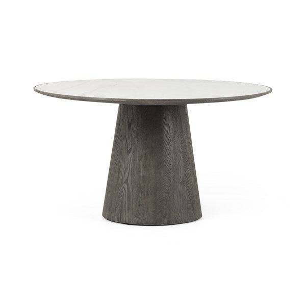 Skye Round Dining Table-White Marble