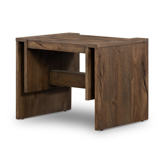 Beam End Table-Rustic Fawn Veneer