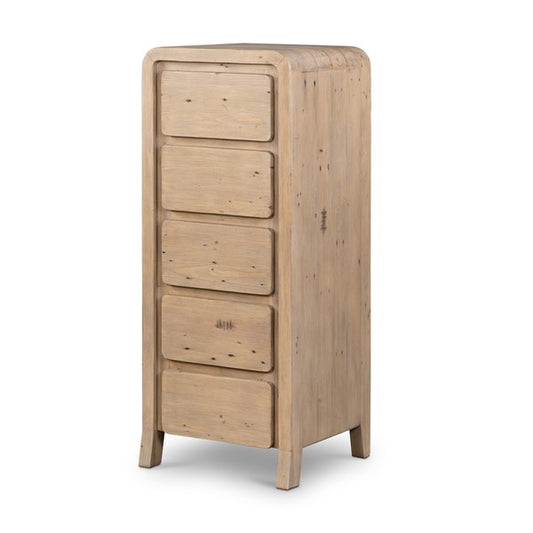 Everson Tall 5 Drawer Dresser-Teak