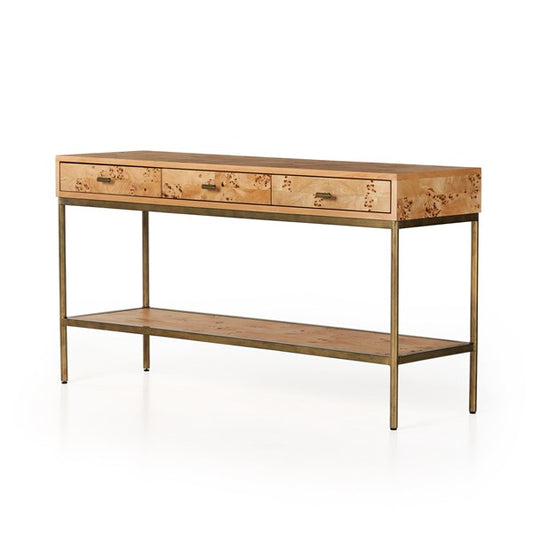 Mitzie Console Table-Amber Mappa Burl