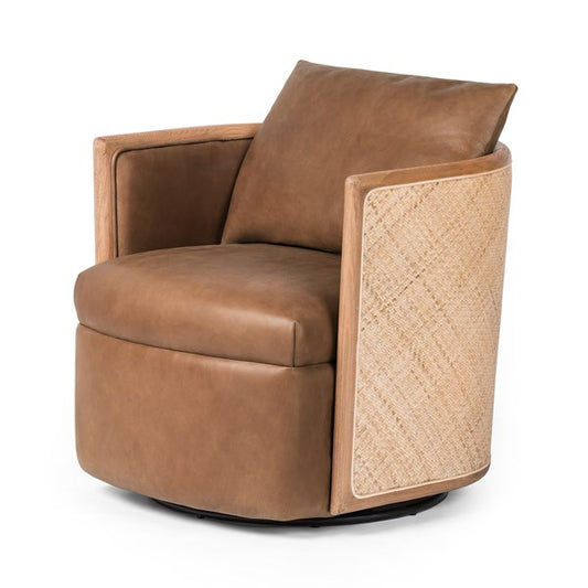 Newbury Swivel Chair-Palermo Cognac