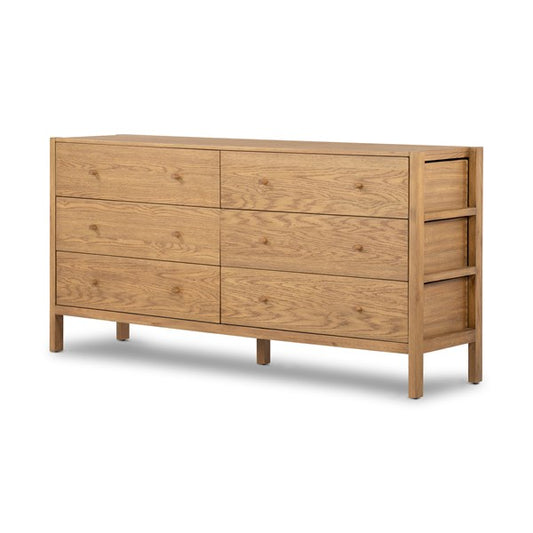 Meadow 6 Drawer Dresser-Tawny Oak