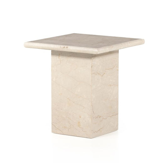 Arum End Table-Cream Marble