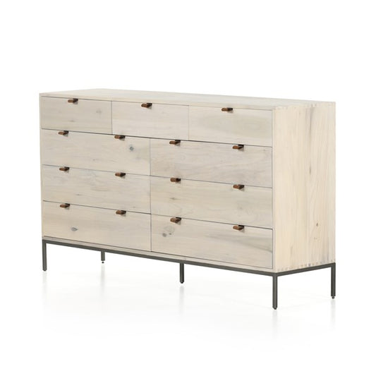 TREY 9 DRAWER DRESSER - DOVE POPLAR