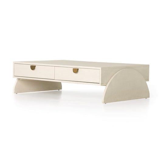 Cressida Coffee Table-Ivory Painted Ln