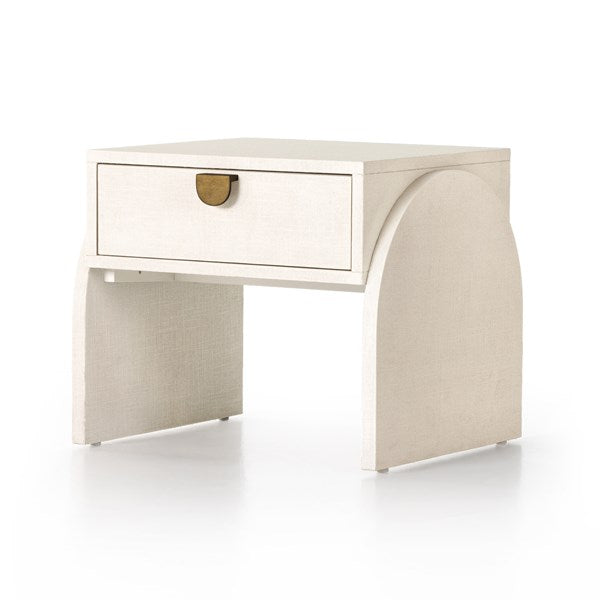 Cressida End Table-Ivory Painted Linen
