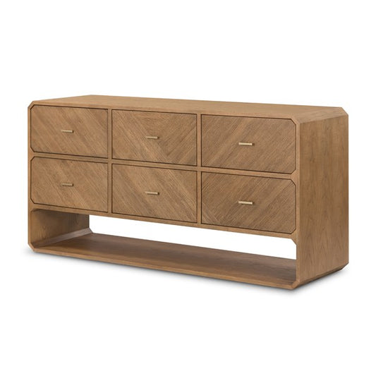 CASPIAN 6 DRAWER DRESSER - NATURAL ASH VENEER