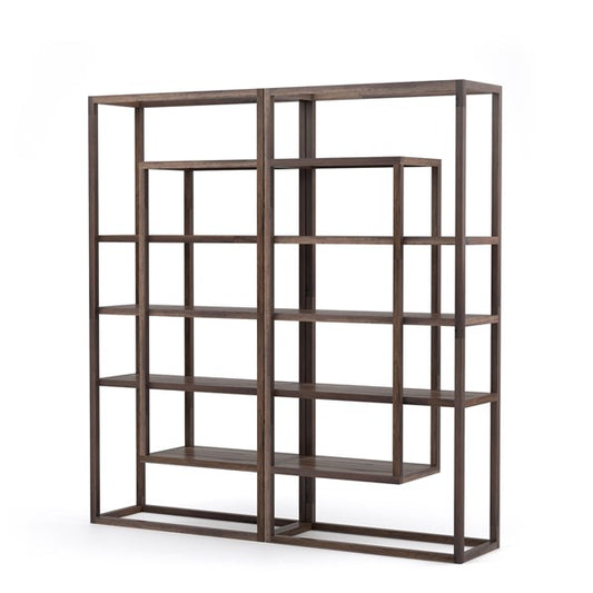 Waylon Double Bookshelf-Harvest Brown