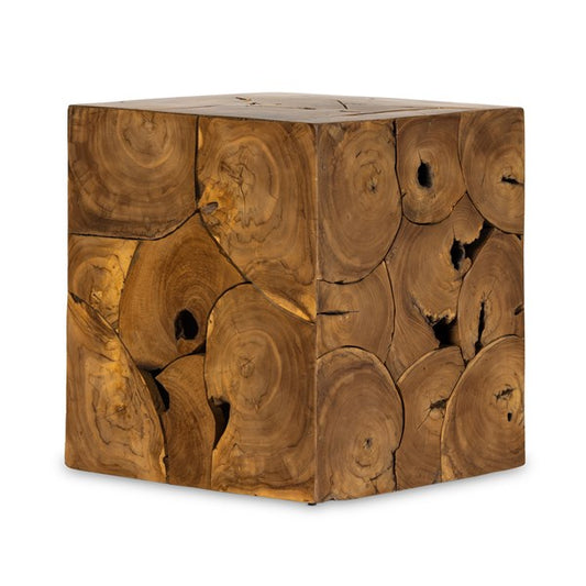 Tomlin Outdoor End Table-Teak Root