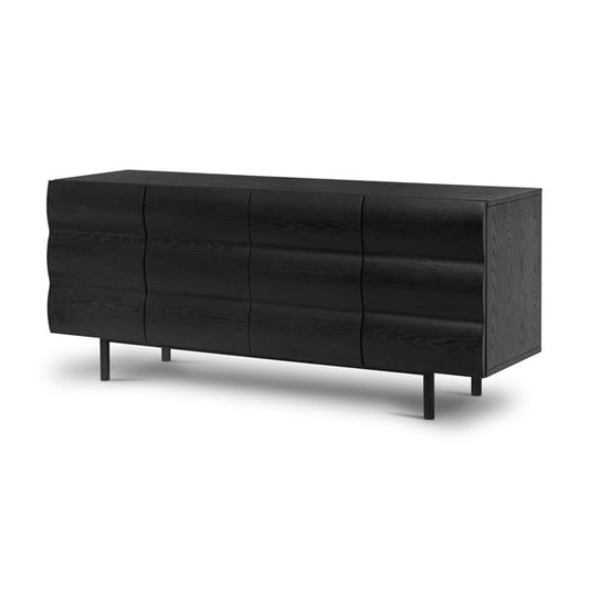 Pompey Media Console-Black Ash