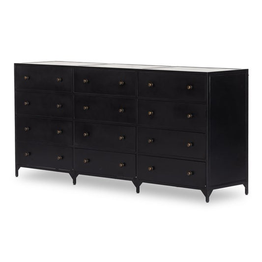 Belmont 12 Drawer Dresser-Black