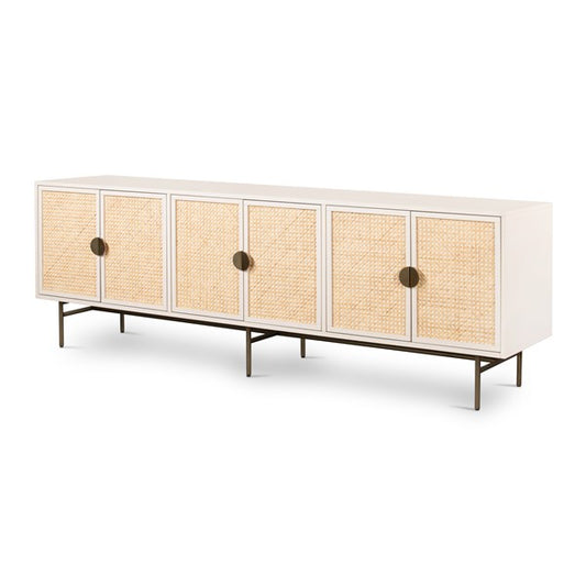 Luella Media Console-Matte Alabaster