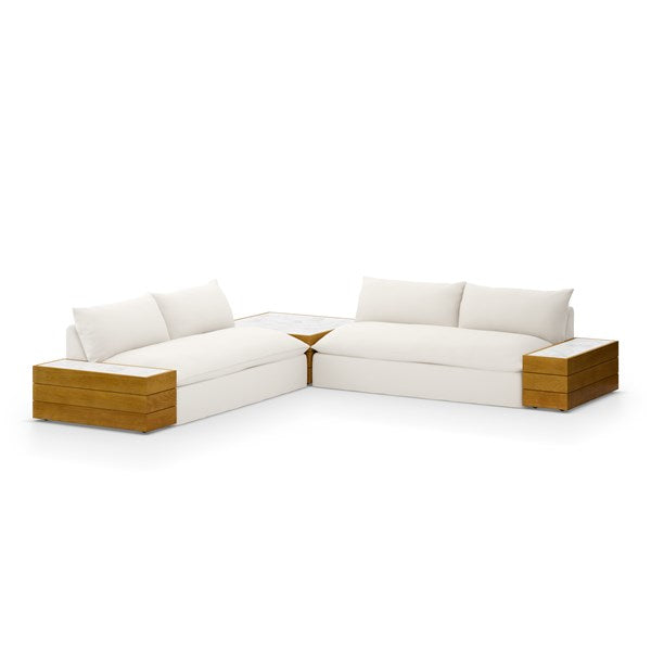 GRANT OUTDOOR 2PC SECTIONAL W/ COFFEE & END TABLES