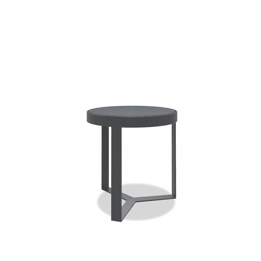 18" Polished Granite Round End Table