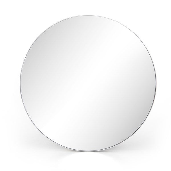 Bellvue Round Mirror - Shiny Steel