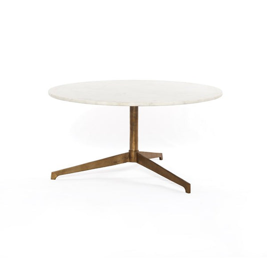 Helen Round Coffee Table-Raw Brass