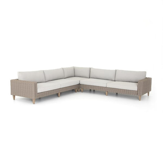 Remi Outdoor 3 Piece Sectional-Grey