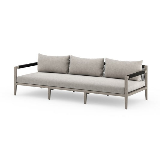 SHERWOOD OUTDOOR SOFA, WEATHERED GREY