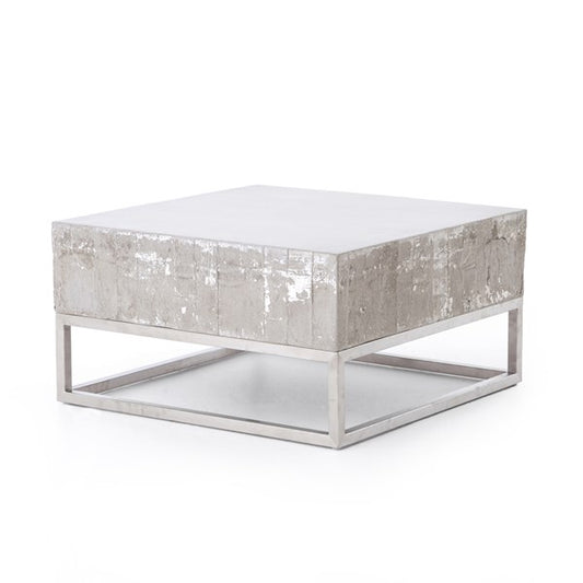 Concrete And Chrome Coffee Table