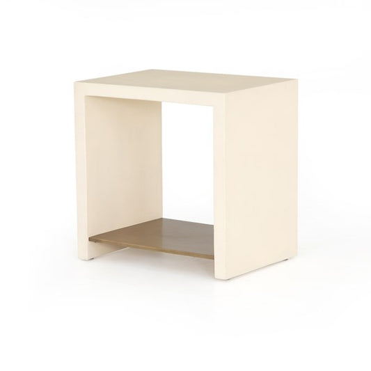 HUGO END TABLE - PARCHMENT WHITE