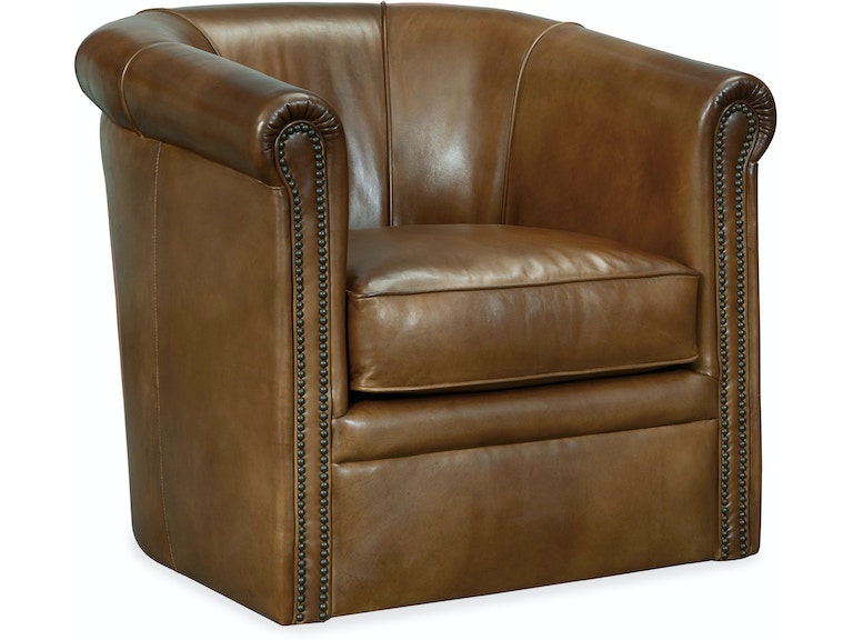 Axton Swivel Leather Club Chair