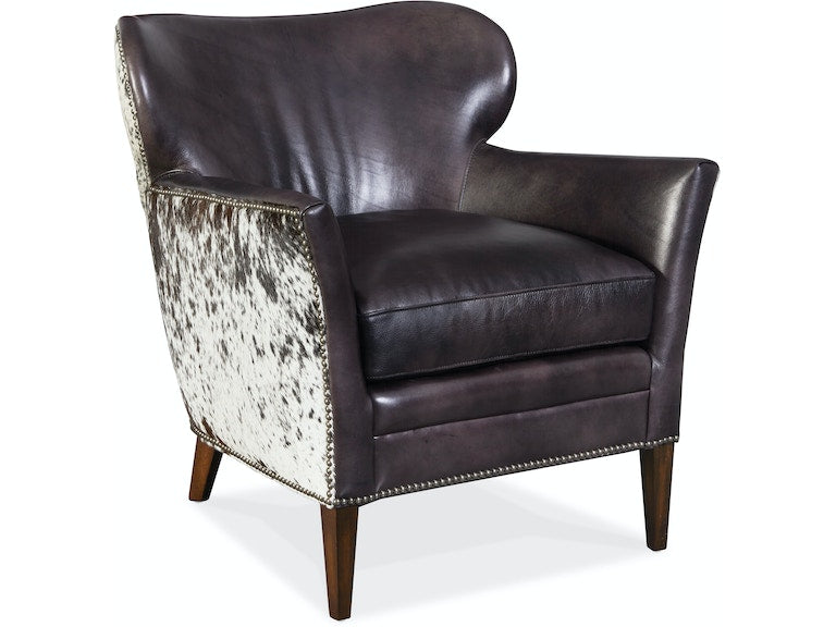 Kato Leather Club Chair w/ Salt Pepper HOH