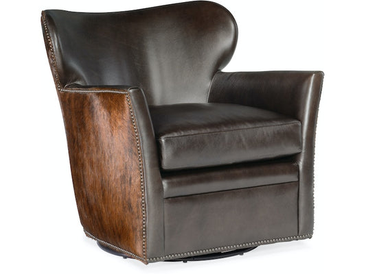 Kato Leather Swivel Chair w/ Dark HOH